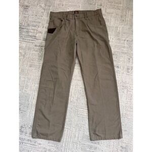 Wrangler Workwear Men's Canvas Carpenter Pants Olive Green Size 38x32